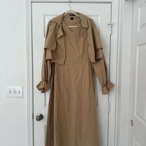 SHEIN Tan Long Sleeve Dress